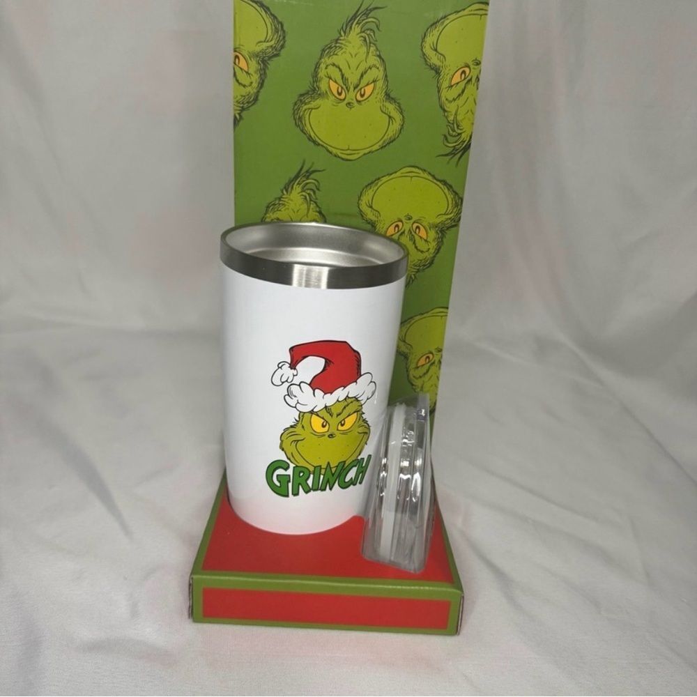 Grinch with SantaβHat Stainless Steel Cup